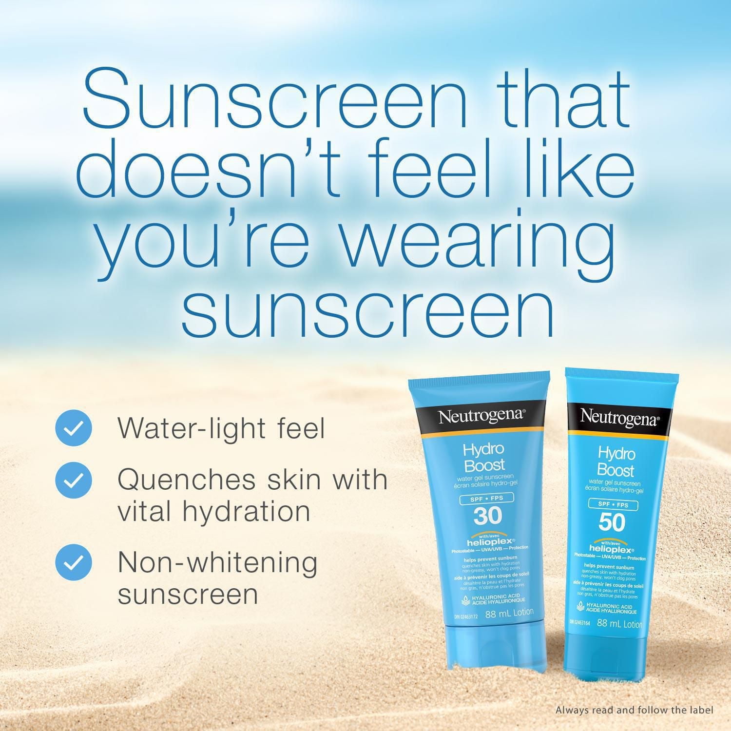 Neutrogena Hydro Boost Water Gel Face Sunscreen SPF 50 with Hyaluronic Acid