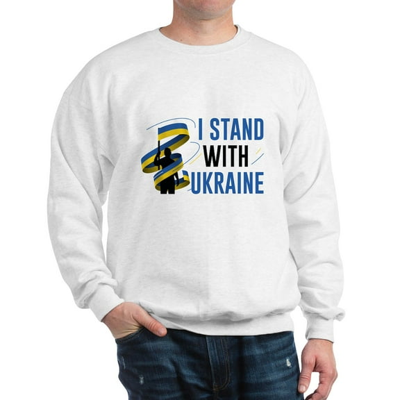 CafePress - I Stand With Ukraine Sweatshirt - Crew Neck Sweatshirt