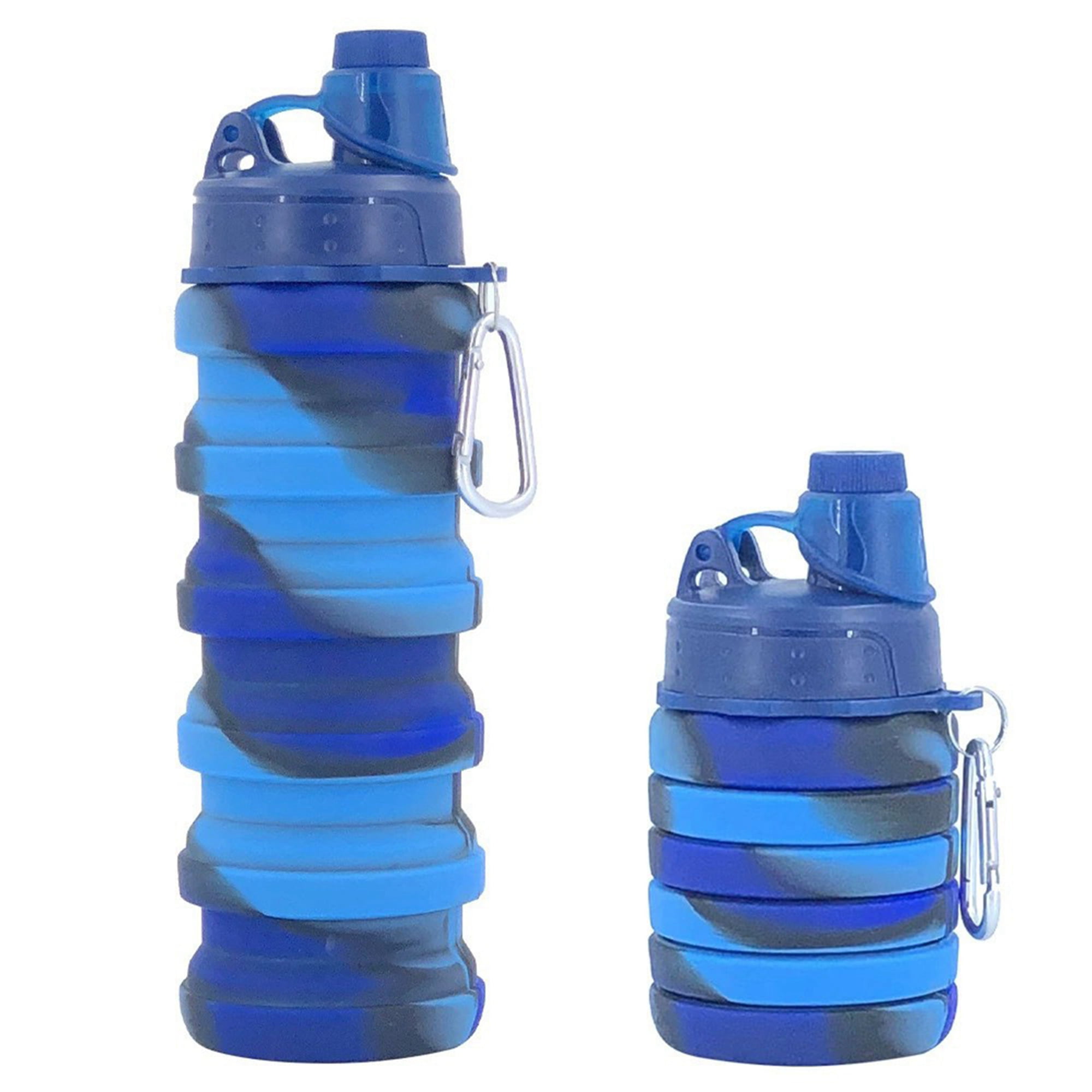 Collapsible Reusable Foldable Eco-Friendly 8 oz Water Bottle BPA Free 3 Pack