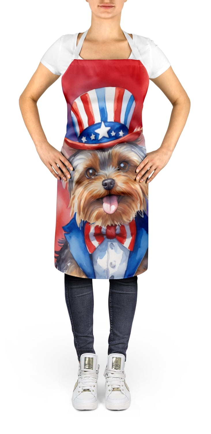 Yorkshire Terrier Patriotic American Apron 27 in x 30 in