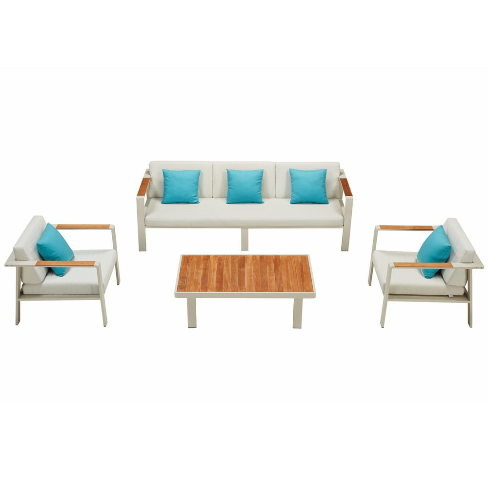 Higold Nofi Patio Furniture, 4 Pieces Conversation Set with 3Seaters