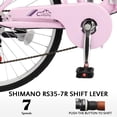 thumbnail image 4 of Ktaxon 24 Inch Folding Beach Cruiser Bike, 7 Speed Womens Bike with Foldable Basket, Lock & Rack, Pink, 4 of 13
