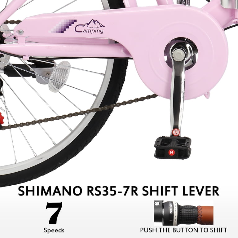Ktaxon 24 Inch Folding Beach Cruiser Bike, 7 Speed Womens Bike