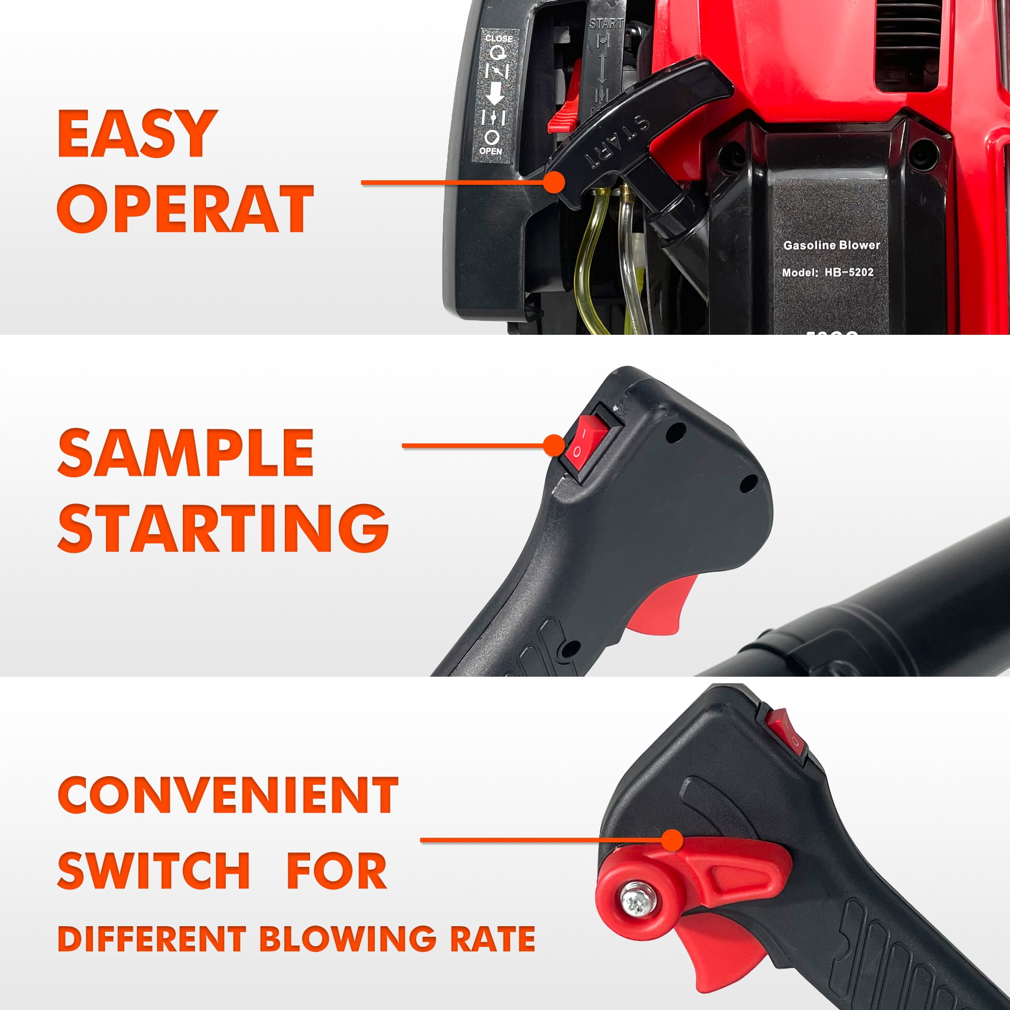 Gas Powered Leaf Blower, Seizeen 76CC 4-Cycle Upgraded Cordless Backpack Blower with Extended Tube, 660CFM Blower Air Speed-78M/S for Snow Leaf, Outdoor Yard Garden