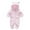 Pink, variant on SYNPOS 0-12M Newborn Baby Infant Boy Girl Fleece Romper Hooded Jumpsuit Bodysuit Outfits Clothes