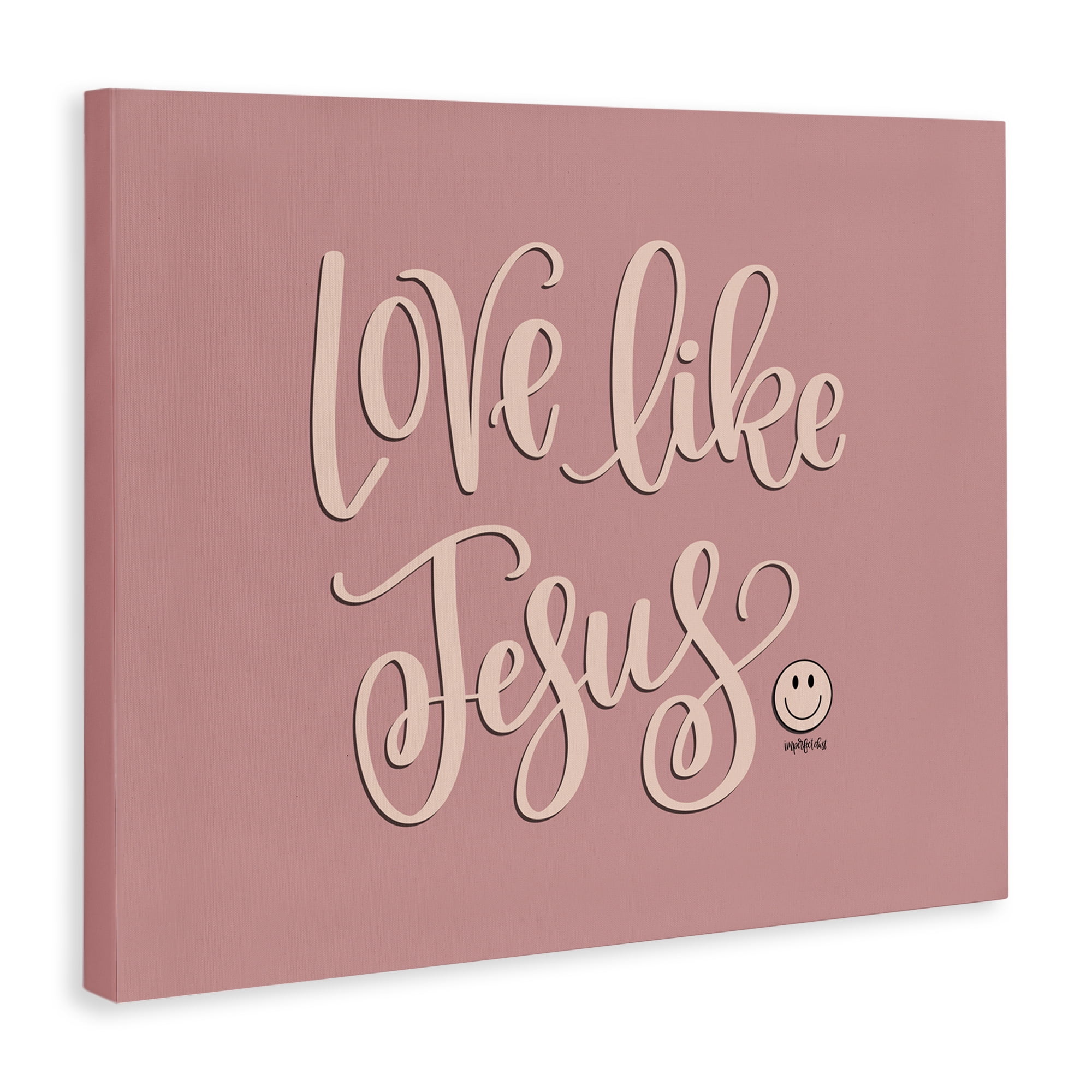 Stupell Industries Pink Love Like Jesus Religious & Spiritual Painting Wrapped Canvas Art Print Wall Art, 20 x 16
