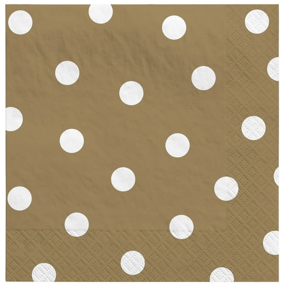 Gold Polka Dot Lunch Napkins (16ct)