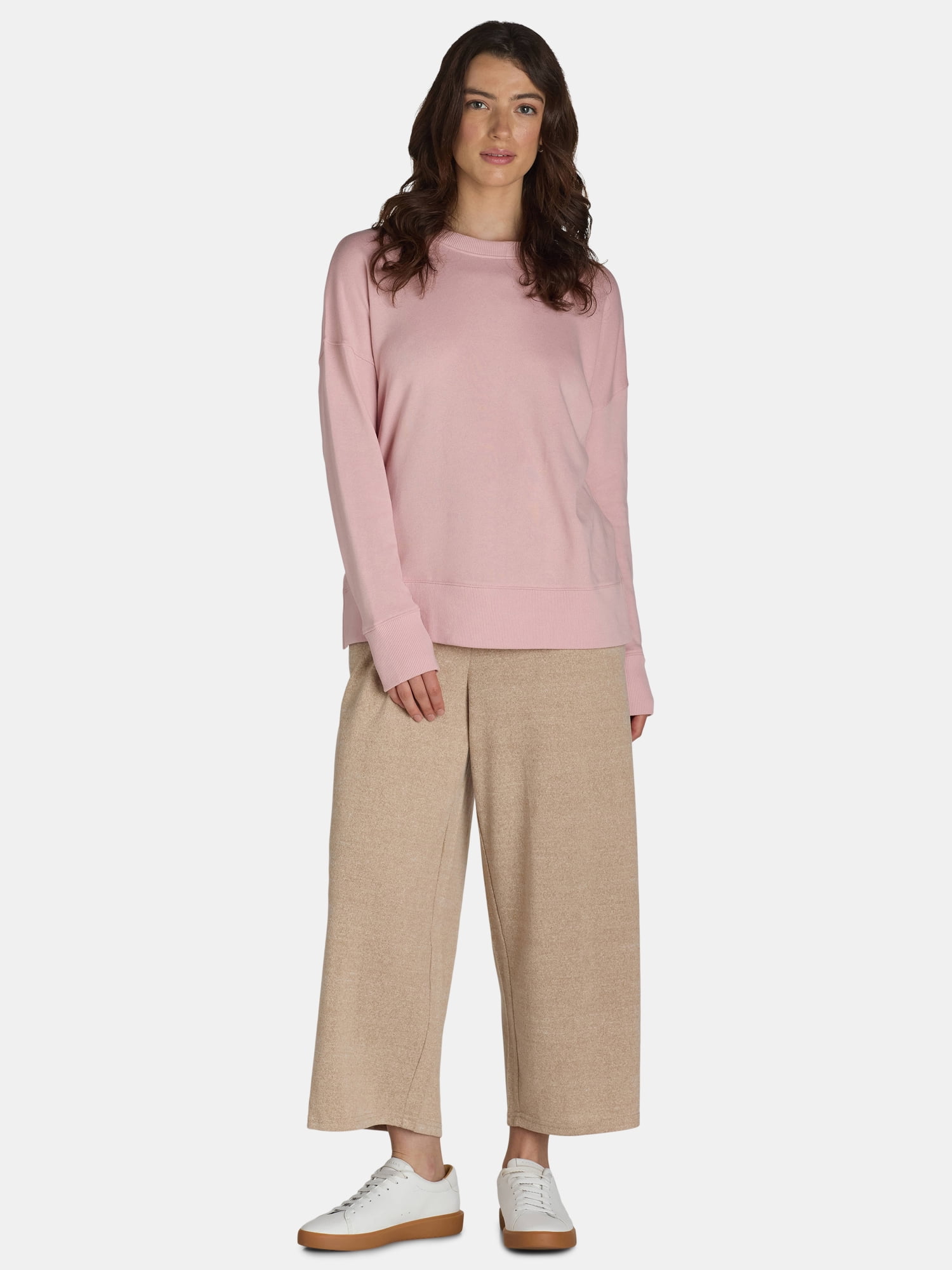 Time and Tru Women's Tunic Sweatshirt with High-Low Hem, Sizes XS -4X