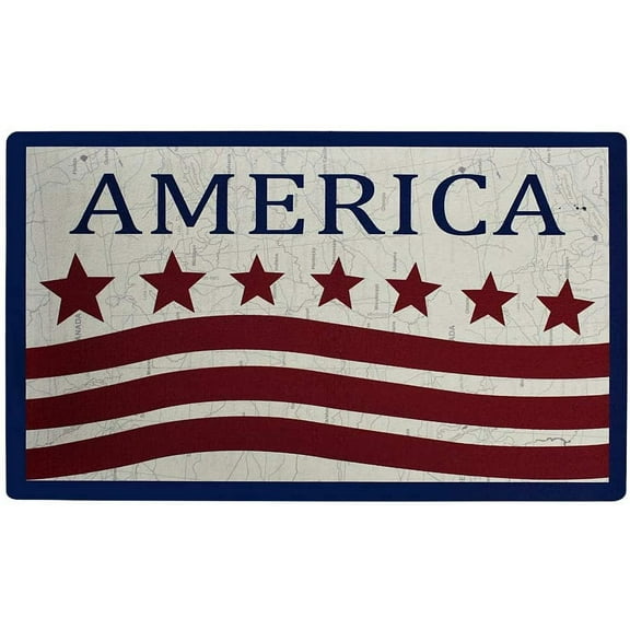 Welcome Doormat Front Door Mat, Rubber Back Non Slip Door Mat Entrance Rug Shoe Scraper, Low-Profile Printing Mats for Entry, Garage, Patio, High Traffic Areas (17.3X29, White Red)