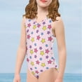 thumbnail image 4 of FOR U DESIGNS Colorful Stars One Piece Swimsuit Girls 9-10T Beach Pool Outfits Lightweight Sleeveless Bathing Suit Cute V-Neck Gymnastics Leotard, 4 of 8