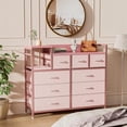 thumbnail image 1 of Rosa cm de Profundidadormitorio cm de Profundidadresser Ancho TV Soporte con Charging Station Abierto Estante y 9 Grande Almacenamiento Cajones para Living Sala, 1 of 7