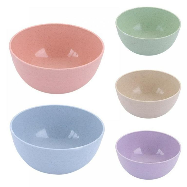 Zubebe Unbreakable Cereal Bowls 24 oz Reusable Lightweight Bowl Dishwasher  Microwave Safe Bowl Sets for Eating Rice Soup, Pink, Green, Blue, Beige