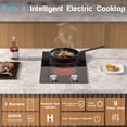 thumbnail image 3 of 2 Burner Electric Cooktop, 110v Electric Stove with Plug, 12 Inch Countertop & Built-In Portable Electric Stove, 9 Levels of Power, 2000W, Knob Controls, Residual Heat Warnings, Karienvir, 3 of 7