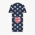 thumbnail image 5 of Fartey Womens Plus Size Summer Fashion Stars Stripes Print Midi Dresses Casual Loose Short Sleeve V Neck Knee Length Dresses Loose Flowy Beach Patriotic Dress with Pockets, 5 of 5