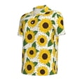 thumbnail image 3 of Daiia Sunflowers Pattern Men’s Polo Shirts,Solid Deck Shirt,Classic Fit, Breathable Cotton Polo for Casual and Sport Wear-Large, 3 of 9