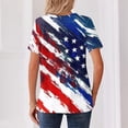 thumbnail image 4 of Women's America 250 Usa Shirt Stars Striped American Flag Print Button Down V Neck Patriotic 4th Of July T-Shirt, 4 of 4