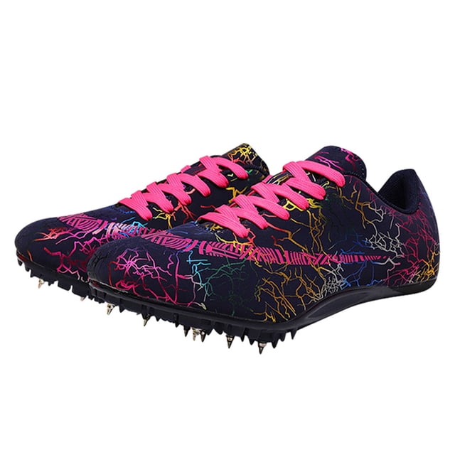 Wweixi Stylish And Athletic Racing Jumping Sprint Sneakers For Men Comfortable Track And Field Spikes Shoes Black rose 45