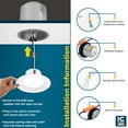thumbnail image 5 of Sunperian 4 inch Recessed Lighting LED Can Light, 5 Color Options, 10W=60W, 750 Lumens, Dimmable, Wet Rated, IC Rated 4-Pack, 5 of 7