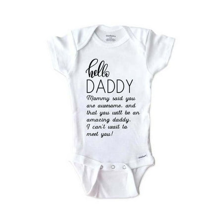 

hello Daddy Mommy said you are awesome - surprise husband onesie birth pregnancy announcement - White 0-3 Months