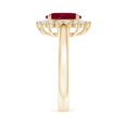 thumbnail image 3 of ANGARA Natural Princess Diana Inspired 2 ct Ruby Ring with Diamond Halo in 14K Yellow Gold for Women (Size-9x7mm) | July Birthstone Jewelry for Her, 3 of 10
