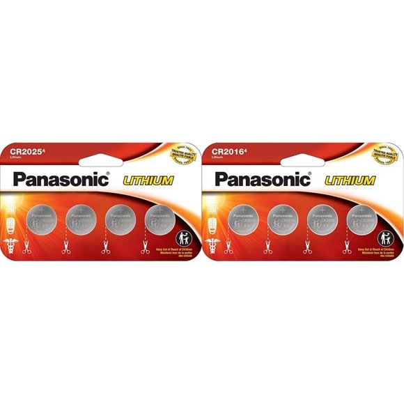 Panasonic CR2025 3.0V Lithium Coin Cell Batteries – 4 Pack | CR2016 3.0V Lithium Coin Cell Batteries – 4 Pack