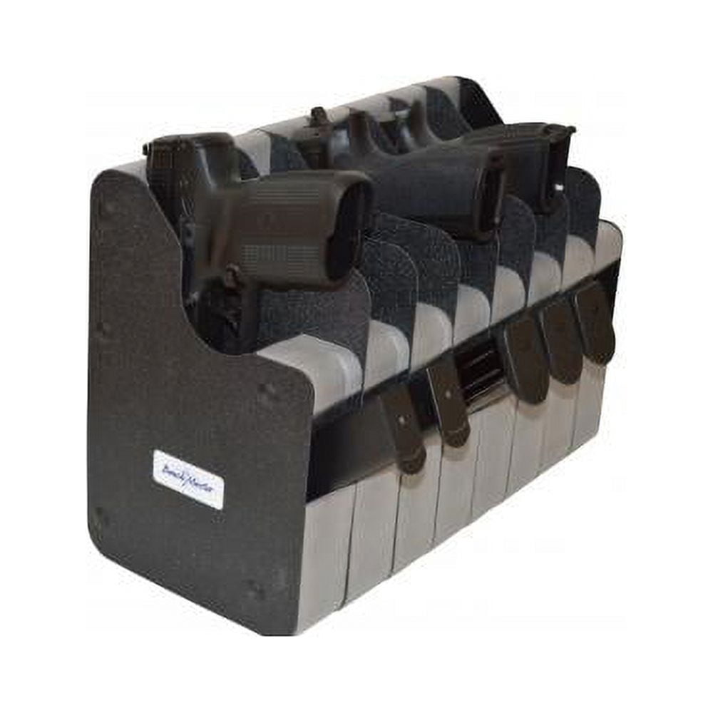 BenchMaster Vertical Pistol Rack for Gun Safe Storage, Handgun Organizer Holds 2 - 12 Pistols, Kydex & High-Density Foam Gun Safe Insert, No Metal Lightweight Firearm Storage Rack, Made in USA