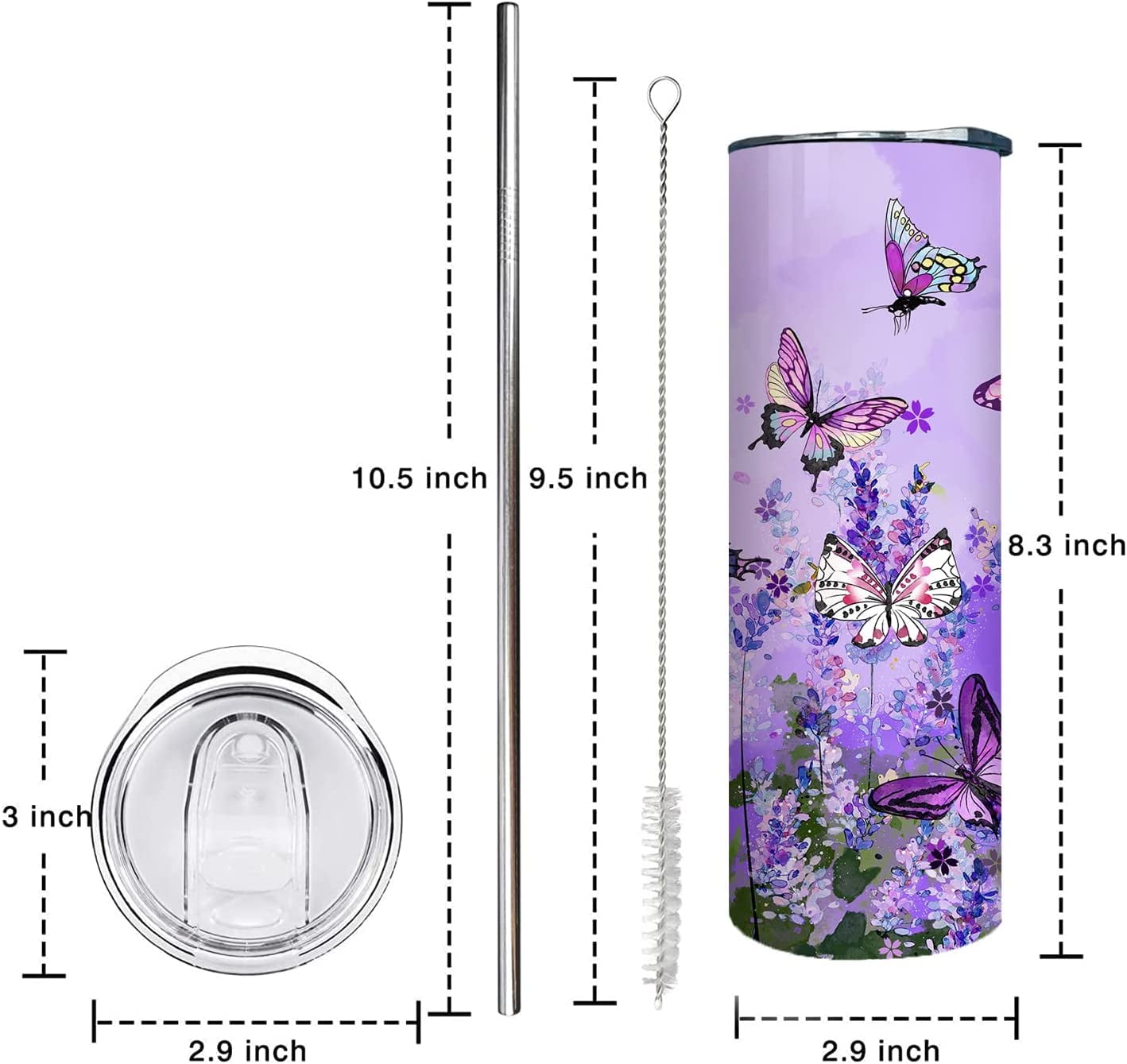 Personalized Sweet 19 Gifts For Girls Daughter Tumbler Stainless Steel Cup  From Mom Butterfly Sweet Nineteen 19 Year Old Birthday Decorations Travel  Mug 