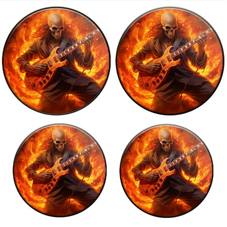 

Bahomeck Electric Stove Burner Covers Set Of 4 Skull With Long Hair Playing Electric Guitar In Flames Metal Gas Stove Burner Covers Protecting Gas Stoves 8 Inch And 10 Inch