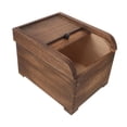 thumbnail image 3 of Siruishop Rice Dispenser, Wooden Cereal Container, Storage Dry Storage Rice Container Box, Container for Rice, Beans, Grains Dark Brown, 3 of 8