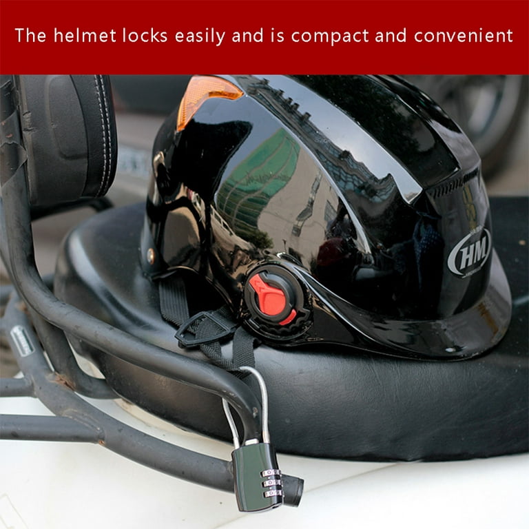 3-digit Password Combination Motorcycle Helmet Chain Anti-theft Cable Lock  
