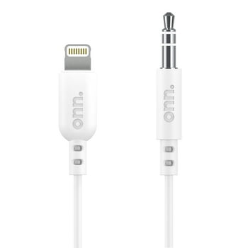 onn. 3' Lightning to 3.5 mm Audio AUX Cable
