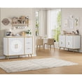 thumbnail image 3 of Vecenuy 47.3" Modern Buffet Cabinet with 2 Doors & 3 Drawers, Fluted Coffee Bar with Storage for Dining Room, Living Room, Entryway, White, 3 of 10