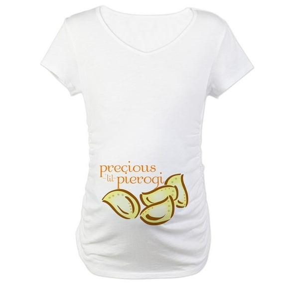 CafePress - Precious Lil Pierogi Maternity T Shirt - Cotton Maternity T-shirt, Cute & Funny Pregnancy Tee