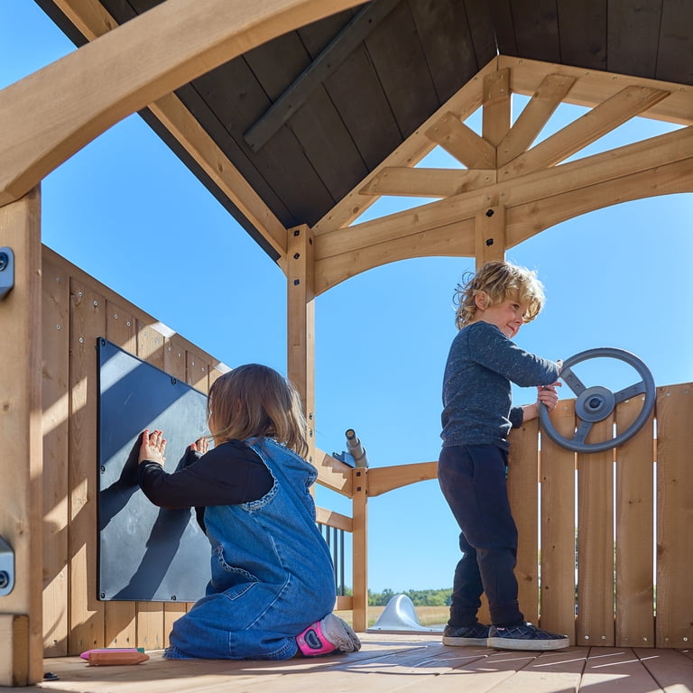 Backyard Discovery Dover Bay Spruce Swing Set, Tube Slide