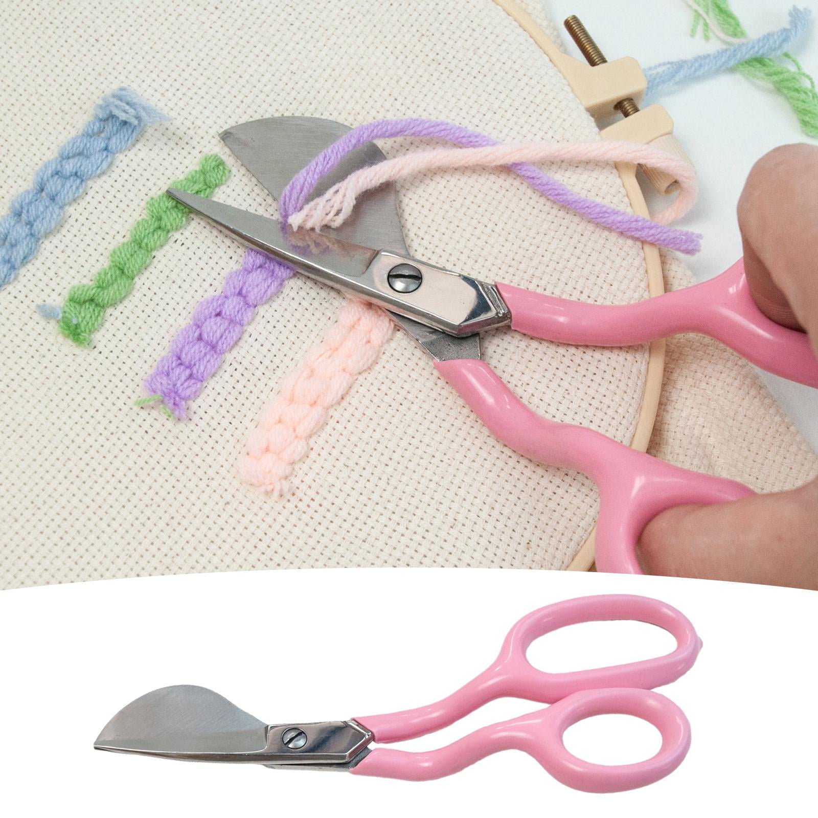S SERENABLE 7 inch Duckbill Napping Shears Shears Steel Curved Heavy Duty Embroidery Scissors for Knitting Sewing Arts & Craft Handmade Stitching Sewing