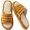 yellow, variant on CHICVOMEY Women's House Slippers Breathable Lightweight Open Toe House Shoes Comfortable Summer Linen Non-slip Bedroom Shoes Indoor