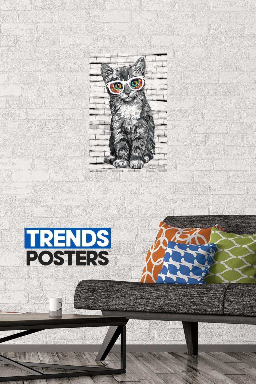 PD Moreno - Cat Glasses Wall Poster, 14.725" x 22.375"