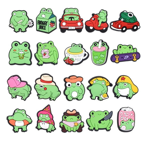 Cartoon Cute Frog PVC Soft Plastic Drop Plastic Detachable Decorative Buckle Hole Shoes Flower Shoe Buckle DIY Accessories