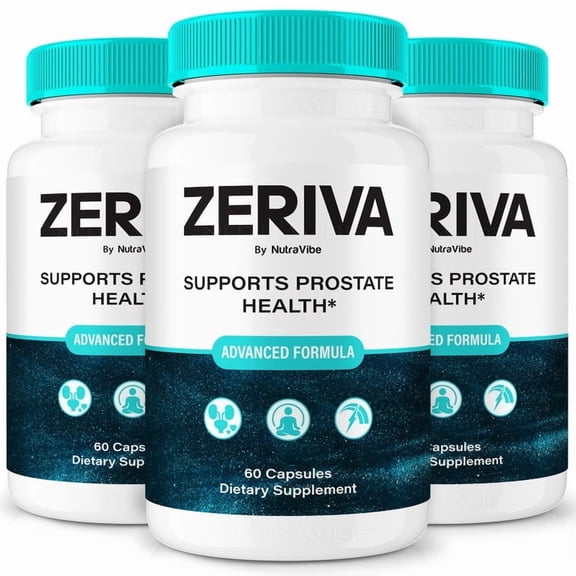 (3 Pack) Zeriva Capsules - Official Zeriva Pills For Prostate Heath, All Natural Formula To Support Control, Energy & Overall Well-Being, Review (180 Capsules)