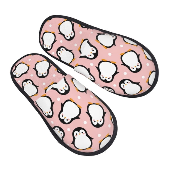 House Slippers for Women Men - Cute Penguin Lightweight House Shoes Fuzzy Slippers, Soft Slip-On Cozy House Slippers for Woman Indoor Outdoor
