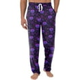 thumbnail image 2 of Domuza Halloween Pj Pants for Men Novelty Novelty Print Casual Drawstring Pajama Pants Lightweight Cotton Soft Lounge Pajama Bottoms with Pockets Dark Purple 3XL, 2 of 5