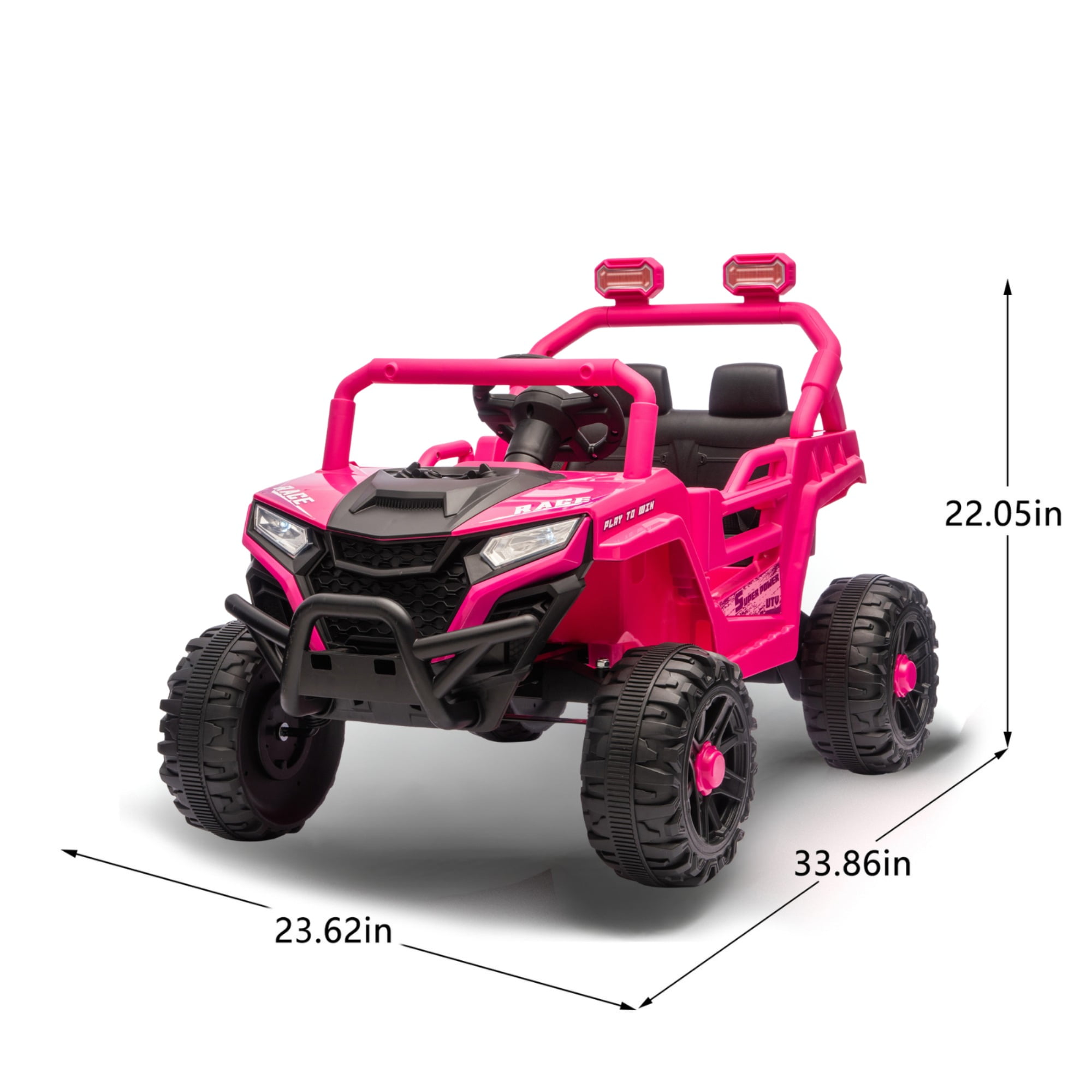 HappyToysWorld 12V Kids Electric Off-Road Truck Remote Control 4-Wheel Suspension Grippy Tires