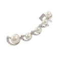 thumbnail image 2 of 1Pc Women Rhinestone Faux Pearl Ear Clip Cuff Earring for Left Ear,Silver, 2 of 8