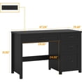 thumbnail image 6 of Conate 47" Executive Desk with File Cabinet & Drawers - Home Office Computer Desk with Charging Station, Farmhouse Workstation Table for Study,Pure Black, 6 of 7
