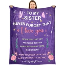 Sister Gifts, Sister Birthday Gifts from Sisters Brothers - Personalized Soft Flannel Throw Blanket 50"x60" - Sister Gifts from Sisters, Best Gifts for Sister Birthday Wedding Christmas