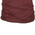 thumbnail image 3 of Oh Baby by Motherhood Women's Burgundy Ruffle Ruched Maternity Shirt Top (Large), 3 of 4