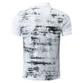 thumbnail image 4 of Outfmvch T-Shirts pour Hommes, Imprimé Éclaboussures d'Encre, Fermeture Éclair, Col Rabattu, Manches Courtes, Hauts pour Femmes, Blanc, 4 of 7