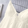 thumbnail image 5 of Lenpel Nightgown with Built in Bra for Women Lace V Neck Spaghetti Strap Sleepwear Mini Dresses Fashion Ruffle Trim House Pajama Dresses, 5 of 6