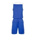 thumbnail image 4 of HAOTAGS 2Pcs Basketball Jersey Set for Boys(4-16), Youth Lightweight Basketball Tank Top and Track Shorts Blue, 4 of 7