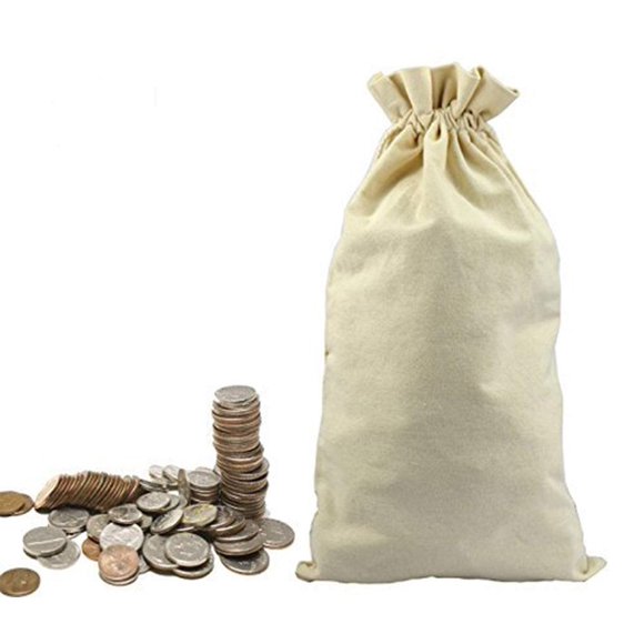 Lanyani 3 bolsas de lona para monedas, 10 por 17 pulgadas, cambio de depósito bancario, cuerdas para dibujar en tránsito, resistentes